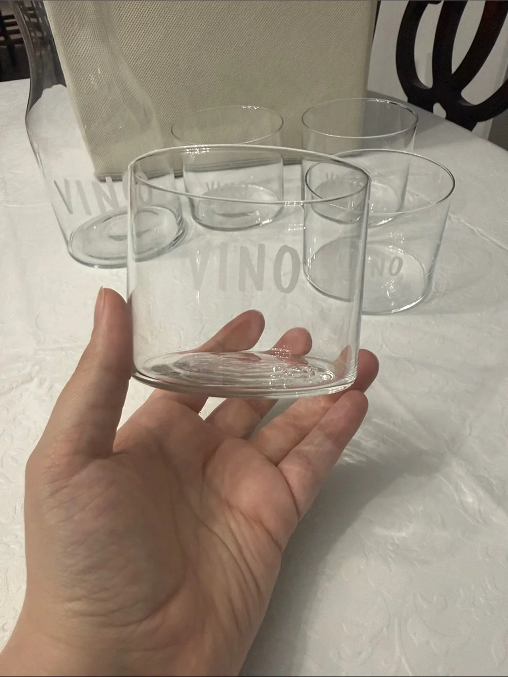 Crate & Barrel Vino Flat Wine Tumbler and Carafe Set | Retired Set | Vintage